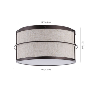 Evan 14" Rustic Farmhouse Iron LED Flush Mount - JONATHAN Y